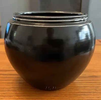 Buy Poole Pottery Black Pot Engraved H • 35£