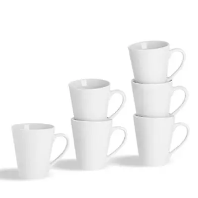 Buy White Latte Cappuccino Coffee Tea Mugs Cups Porcelain Crockery 285ml (10oz) X6 • 15£