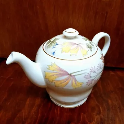 Buy Vintage 1960s SHELLEY Fine Bone China COLUMBINE Design Lovely Teapot • 25£
