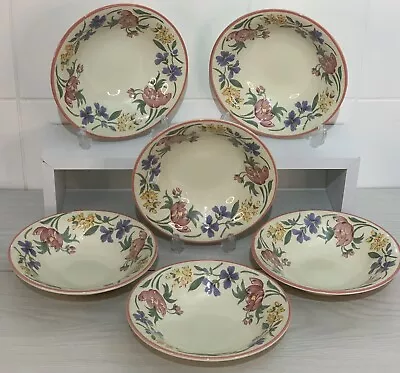 Buy Staffordshire Tableware Chelsea Pattern Soup Bowls X6, Multicolour Floral, Vgc • 23.80£