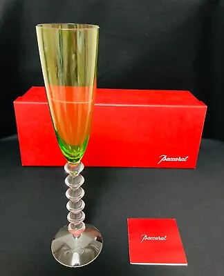 Buy Baccarat  Crystal Champagne Glass Signed With Box Green • 151.28£