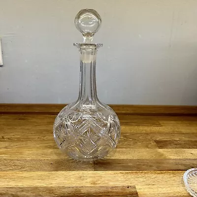 Buy American Brilliant Cut Glass Crystal Decanter  11” Tall St Louis? Baccarat? • 20£