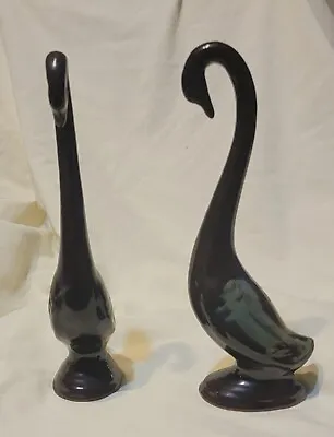 Buy 1 Set Of Vintage Japan Redware Pottery 8 Inch Tall Swans • 18.92£