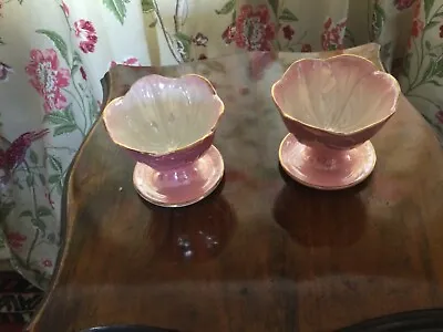 Buy Pair Of Pink Maling Lustre Ware Sundae Dishes. Perfect. • 20£