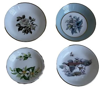 Buy Royal Worcester Collection Of 4 Trinket Dishes Floral Pheasant Fine Bone China • 20£