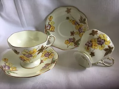 Buy Very Pretty Pair Of Foley Bone China Cups & Saucers 2109 England • 9.50£