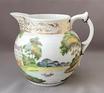 Buy New Hall Hand Painted Continuous Scene Jug 1815-20 Pat Preller Collection • 30£