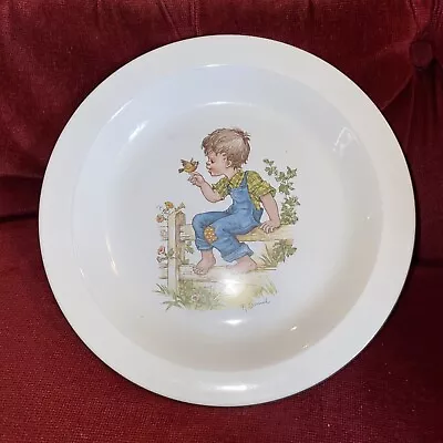 Buy VINTAGE Hornsea Lancaster Large Dish PLATE 1970’s Boy On Fence With Bird. N Sand • 16.50£