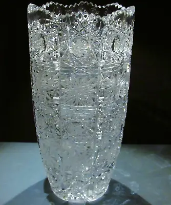 Buy Czech Crystal Vase - Hand Made & Cut - Czechoslovakia Czechia Bohemia • 57.90£