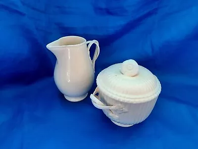 Buy Vintage Leeds Pottery Creamware Cream Jug  And Sucrier With Cover • 12£