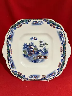 Buy C 1927 Salisbury Crown China Hand Painted Serving Plate  Willow  Pattern #5976 • 41.08£