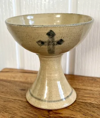 Buy Rustic Stoneware Studio Art Pottery Goblet Chalice With Cross Crucifix Detail • 8.95£