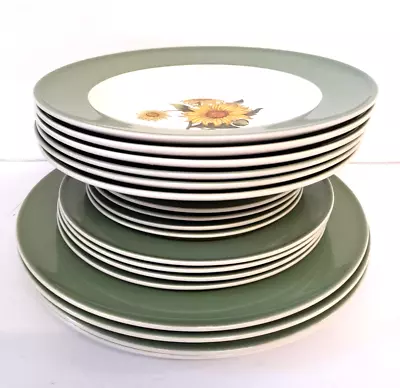 Buy Wedgwood Sunflower Large Set Of 18 Bowls Plates Side Plates Dinner Side Bowls • 149.99£