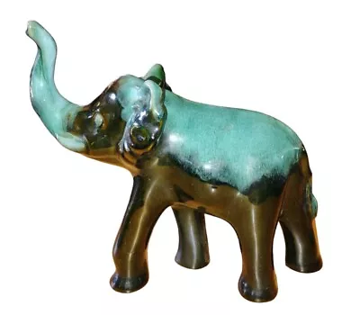 Buy VTG Blue Mountain Pottery Elephant 8  Statue Figure Drop Glaze Home Decor 1970's • 24£
