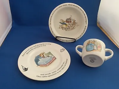Buy Wedgwood Peter Rabbit 3 Piece Set England Frederick Warne Co 1993 China • 47.41£