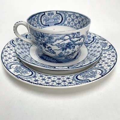 Buy Vintage Adams Tunstall Blue & White Tokio Japanese Style Trio Cup Saucer & Plate • 16.99£