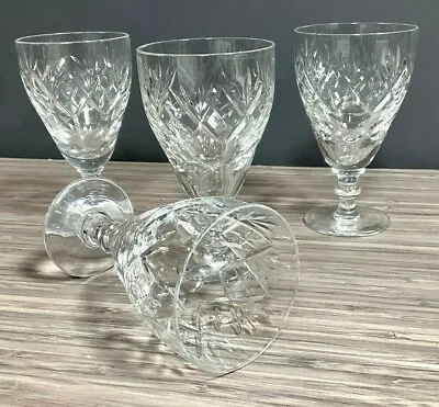 Buy Webb Corbett Crystal Georgian Pattern Claret Wine Glass Set Of 4 VTG  • 80.32£