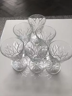 Buy Set Of 5 Small Wine/Port/Sherry Glasses. Clear. Cut Crystal Effect • 8£