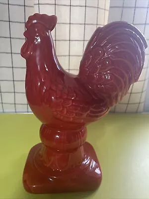Buy Red Ceramic Rooster Chicken/ 9 X 6 Inches. Kitchen Decor, Farmhouse Style. • 12£