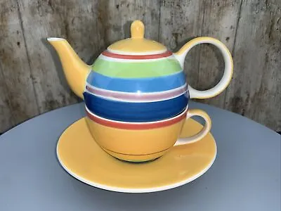 Buy Whittard Of Chelsea Clipper Tea For One Set Teapot, Cup & Saucer Rainbow Stripe • 14£