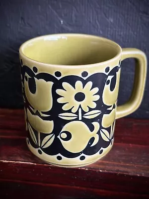 Buy MCM Vintage Hornsea Pottery England Fish Bird Flower Green/Black Coffee Mug Cup • 28.42£