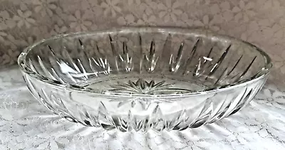 Buy Vintage Decorative Cut Glass Star Burst Serving Oval Bowl - Tableware • 12.50£