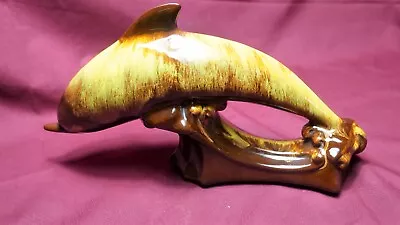 Buy Vintage Canadian Blue Mountain Pottery Large Harvest Gold Dolphin 1960-2004 • 8.99£