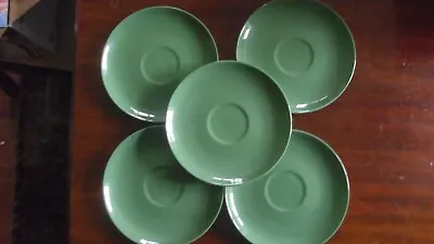 Buy 5 X Poole Twintone Green 7 , 180mm Eggcup Saucers/ Plates Good Condition • 5£