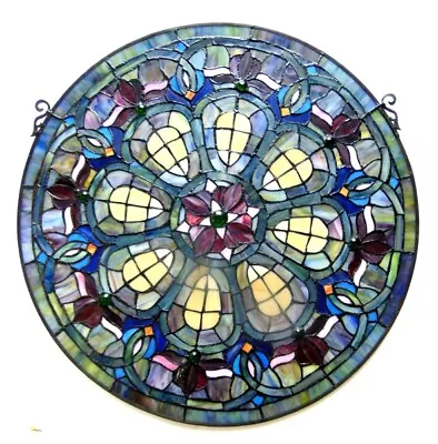 Buy Antique  Style 24  Round Stained Glass Window Hanging Panel Suncatcher • 190.03£