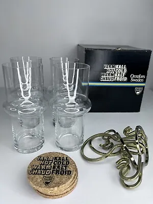 Buy MCM ORREFORS Sweden Glass Cups Glasses Warm Cold Lindau & Linderkrantz • 69£
