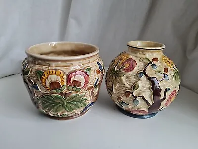Buy  H J Wood Indian Tree Vase And Pot Flower 1950s 2 A Pair  • 19.99£