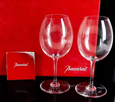 Buy BACCARAT - PAIR OF CRYSTAL WINE GLASSES 17cm, BOXED • 150£
