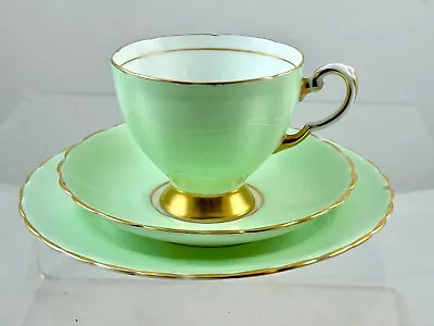 Buy Tuscan Bone China Tea Set Trio Green With Gold Decoration • 10£