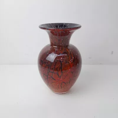 Buy Dartington Studio Hand Crafted Glass Vase Red Multi -WRDC • 7.99£