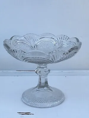 Buy Vintage Glass Bonbon Dish Davidson Glass. Pedestal Base. Patterned • 13.99£