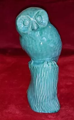 Buy Anglia Pottery Style Turquoise Ceramic Owl On Tree Stump Figure. Ref00017 • 16.39£