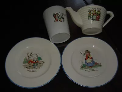 Buy Art Deco Childs Cream   Tea Pot And Two Nursery Plates And A Childs Tumbler • 10£