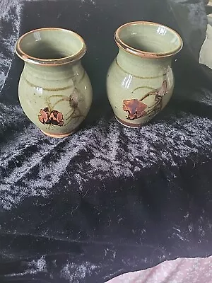 Buy Glenshee Pottery Stoneware Vase Scottish Studio Pottery Pair.  • 22£