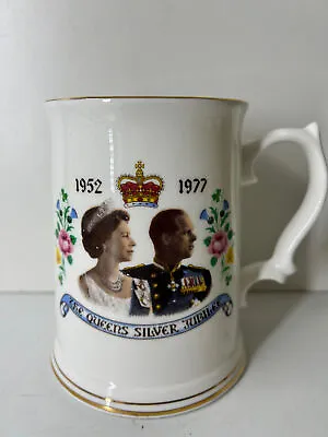 Buy Winalex Ware Bone China Queen Elizabeth II Silver Jubilee Commemorative Tankard • 15.99£