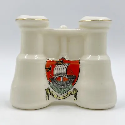 Buy Vintage Arcadian Crested China Binoculars / Field Glasses - Isle Of Wight Crest • 14£