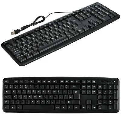 Buy Usb Wired Stylish Slim Qwerty Keyboard Uk Layout For Pc Desktop Computer Laptop • 6.75£