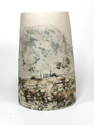 Buy Studio Pottery Moorland Patterned Vase Peter Clough Nantwich Pottery 23.5cm • 90£