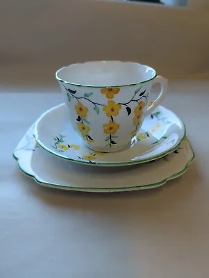 Buy Trio By Melba Ware Bone China 1940's Made In England 4320 Yellow Flower  • 18£
