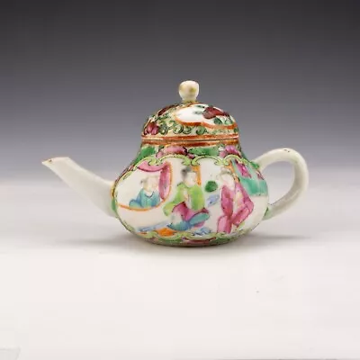 Buy Antique Chinese Cantonese Porcelain - Miniature Figure Decorated Teapot • 0.99£