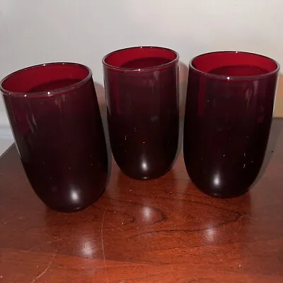 Buy 4  Royal Ruby By ANCHOR HOCKING Drinking Glasses 4.5  Nice • 7.71£