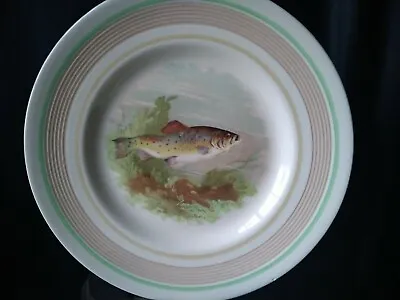 Buy Vintage Plates  With Imag Of Fish, Woods Ivory Ware X6  • 35£
