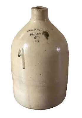Buy Vintage Large 2 Gallon Crock Jug Lamson & Swasey Portland Maine - Fine Condition • 188.85£