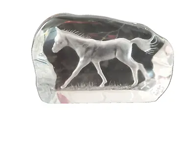 Buy Dartington Crystal Glass Paperweight Horse Foal Signed By Capredoni • 9.99£