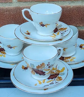 Buy Duchess Bone China, Oak Autumn Leaves, 4 Tea Cups, 4 Saucers, 4 Plates, Excel  • 21£