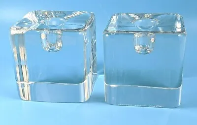 Buy Kosta Boda Swedish Art Glass Cube Candle Stick Holders Goran Warff  • 64.79£